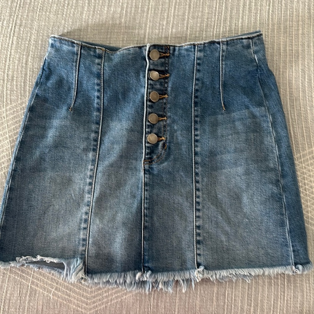 Altar’d State Frayed Denim Skirt size M